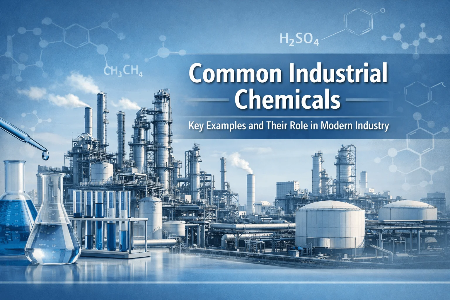 You are currently viewing Common Industrial Chemicals: Key Examples and Their Role in Modern Industry