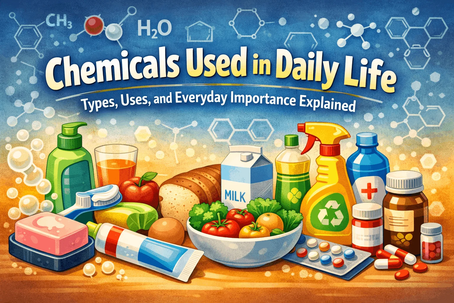 You are currently viewing Chemicals Used in Daily Life: Types, Uses, and Everyday Importance Explained